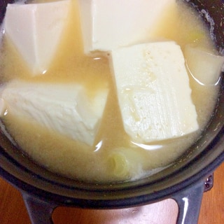 豆腐白ねぎインスタント味噌汁煮